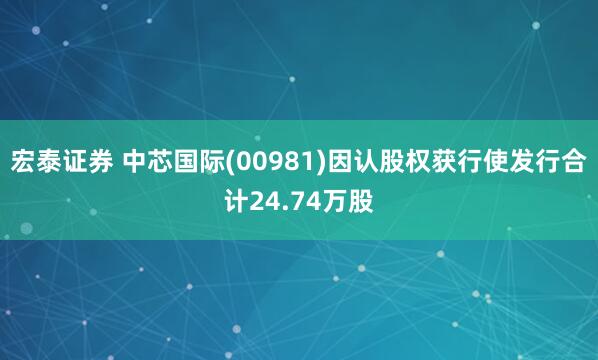 宏泰证券 中芯国际(00981)因认股权获行使发行合计24.74万股